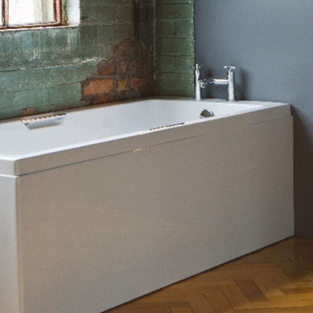 Lifestyle image of the Carron 1500mm x 430mm Carronite Front Bath Panel